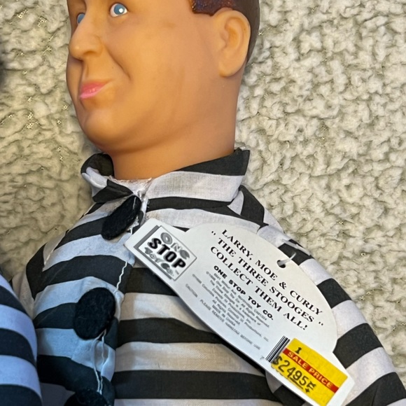 THE THREE STOOGES LARRY DOLL IN PRISON  ONE-STOP TOYS (W/TAG).  1990's - Picture 3 of 8
